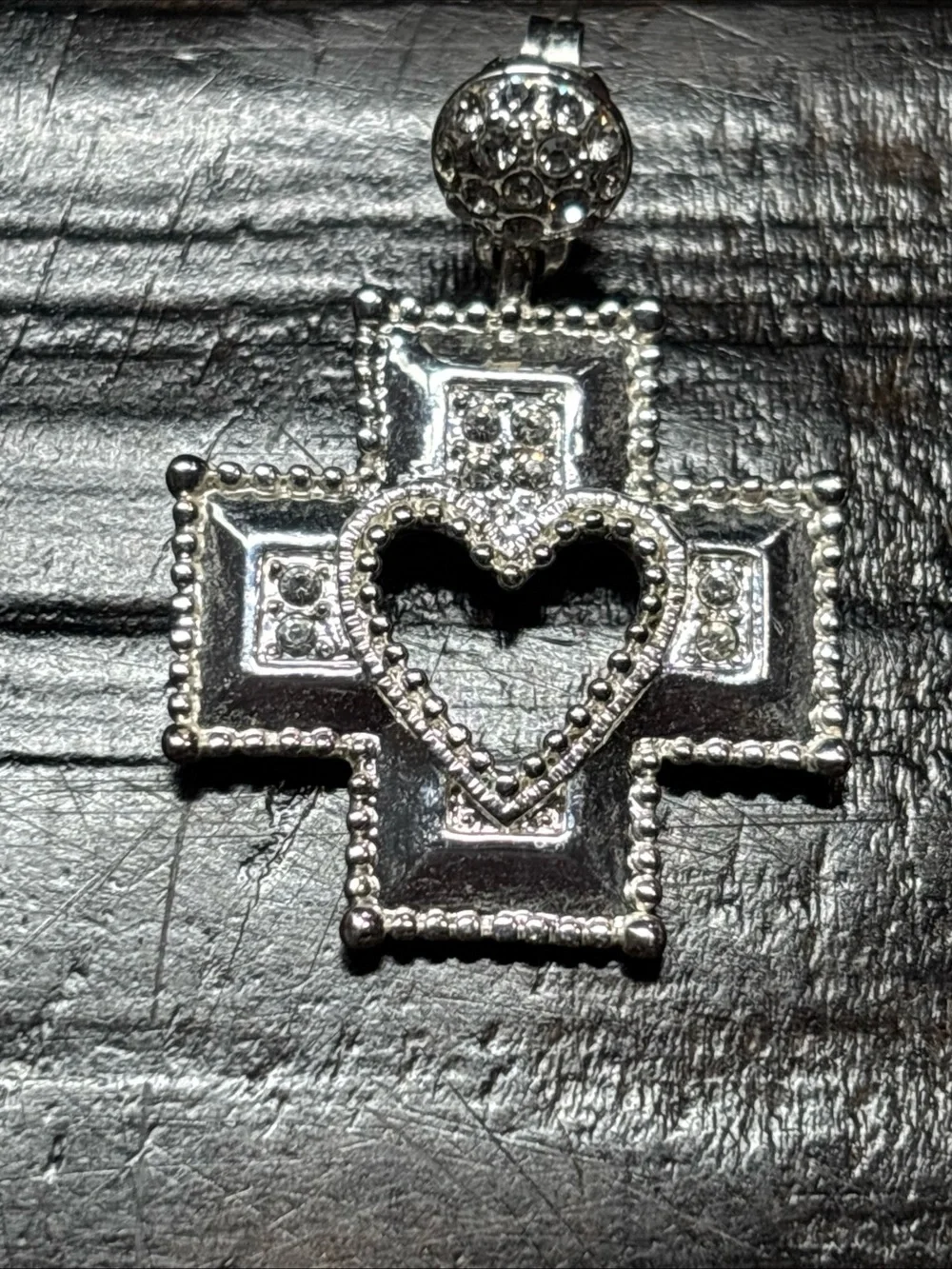 Silver Heart Cross Drop Earrings - Women Jewelry